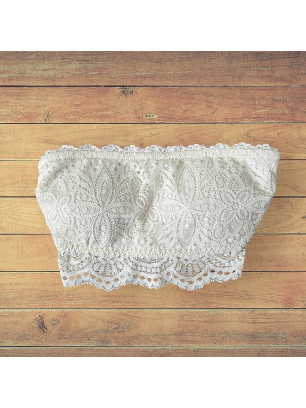 NEW Gilly Hicks white lace bandeau bra size XXS